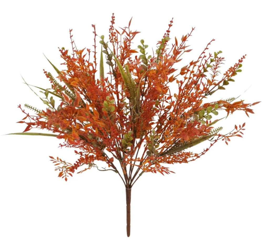 17" Fall Mixed Plastic Leaf Bush - 84341 - White Bayou Wreaths & Supply