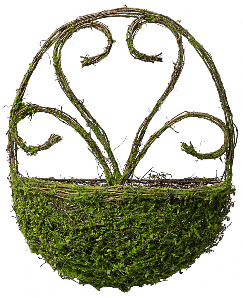 17" Mossy Twig Circle w/ Basket - 62061GN - White Bayou Wreaths & Supply