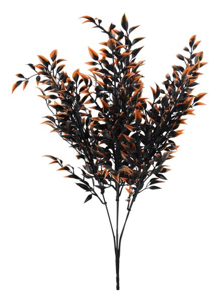 17.25"L Two - Tone Halloween Leaf Bush: Black, Orange - HH129842 - White Bayou Wreaths & Supply