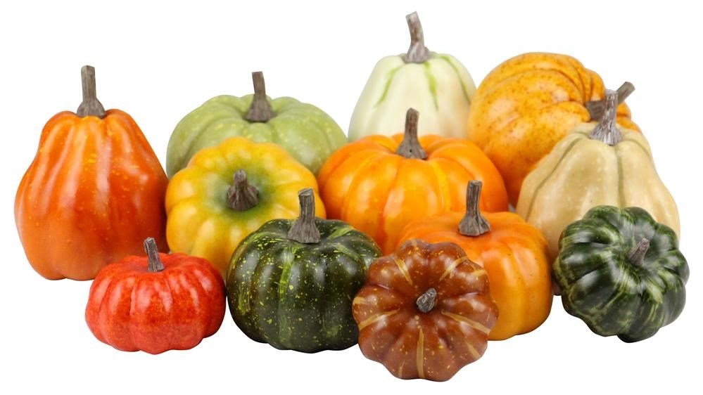 1.75" to 3.75" Assorted Artificial Pumpkins: Warm Fall (12) Pack - HA021732 - White Bayou Wreaths & Supply