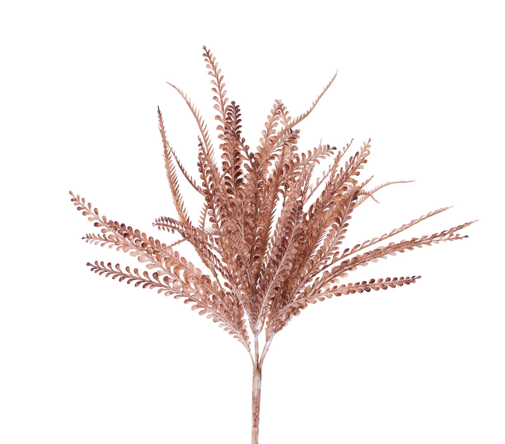 17.5"H Sword Fern Bush: Brown w/ Whitewash - FP105045 - White Bayou Wreaths & Supply