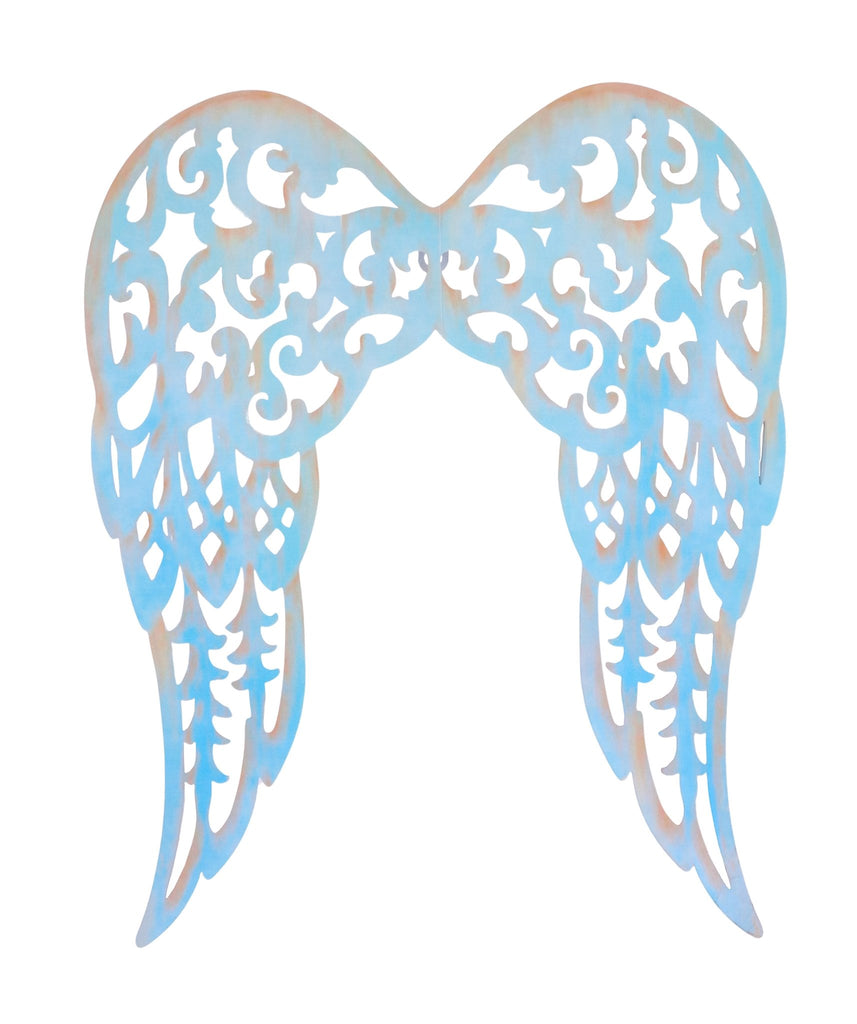 17.75"H Filigree Angel Wings: Aqua Seafoam Green, Rust - MD1539E5 - White Bayou Wreaths & Supply