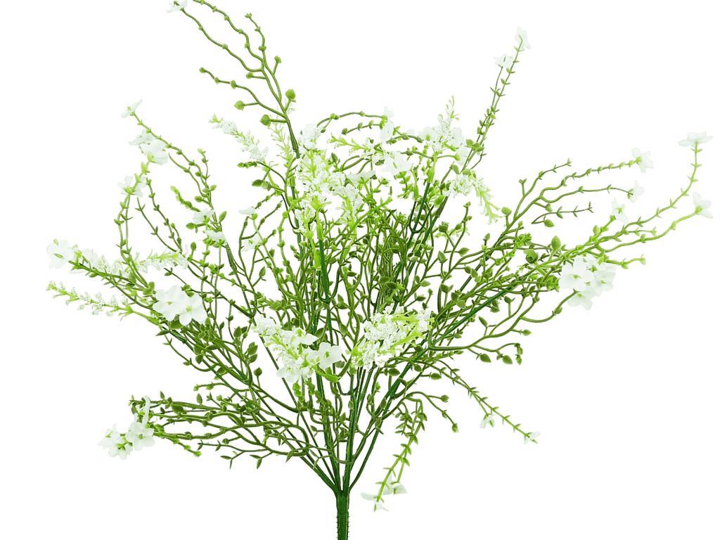 18" Baby's Breath, Flower Filler Bush: White, Green - 30356WT - White Bayou Wreaths & Supply