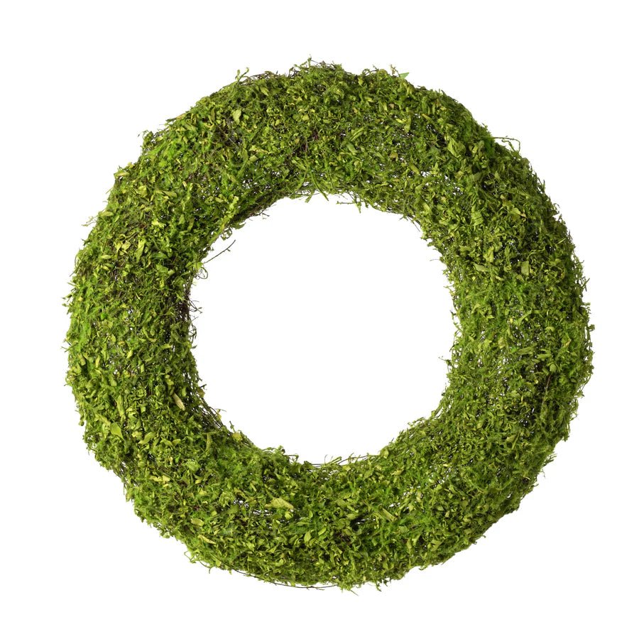 18" Green Moss Vine Wreath: Round - 13654WR18 - White Bayou Wreaths & Supply