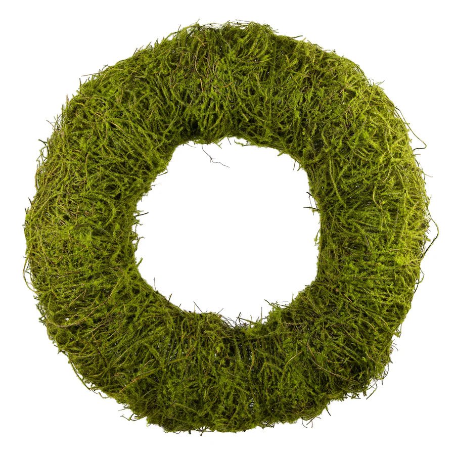 18" Green Moss Vine Wreath: Round - 29212GN - White Bayou Wreaths & Supply