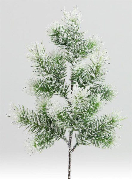 18.5"L Icy Glitter Angel Pine Spray - XS2143 - White Bayou Wreaths & Supply