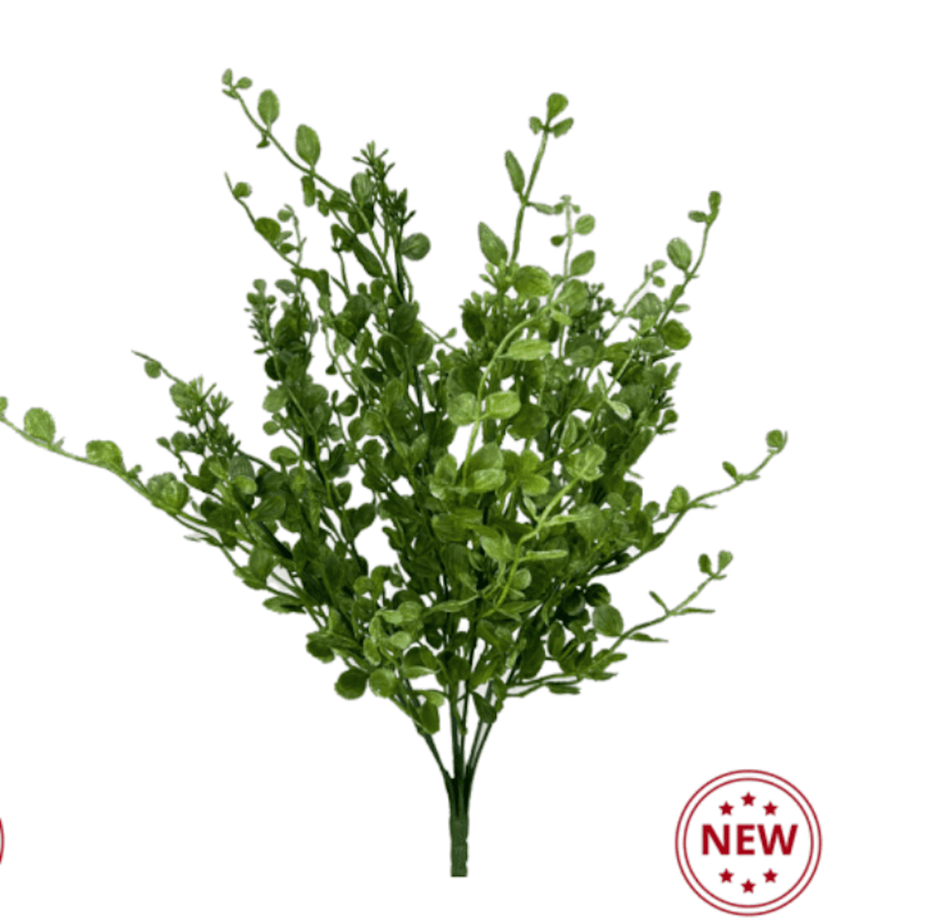 19" Plastic Boxwood Bush: Green - 13621GN - White Bayou Wreaths & Supply