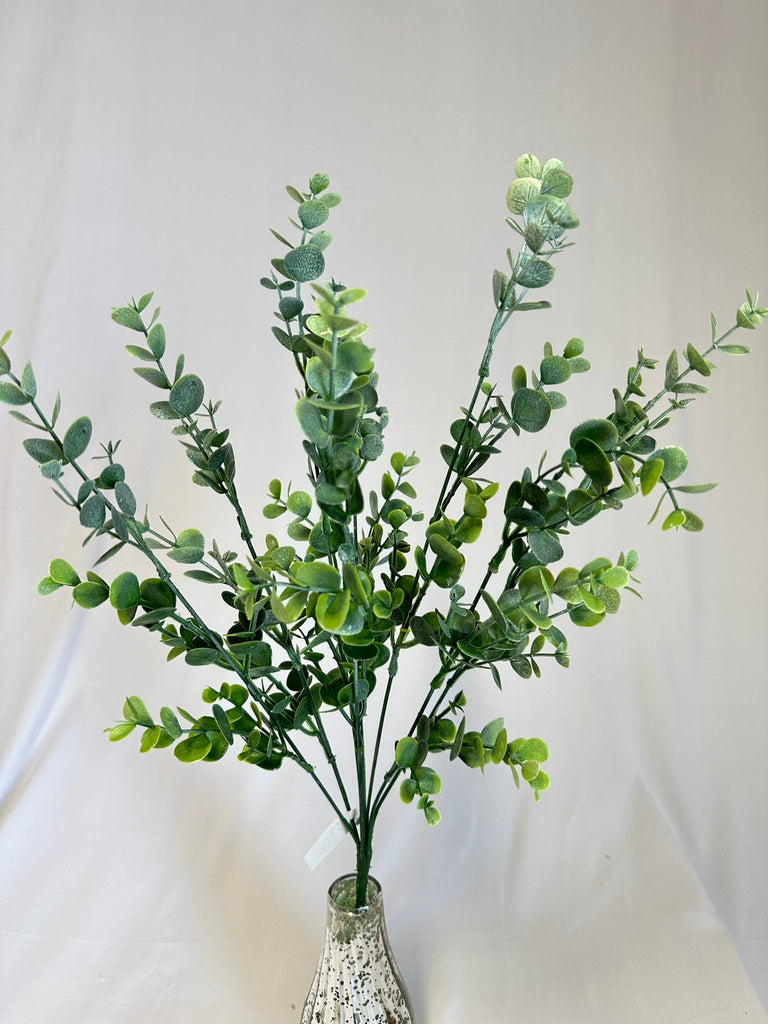 19" Plastic Boxwood Bush: Green, Cream - 57822 - White Bayou Wreaths & Supply