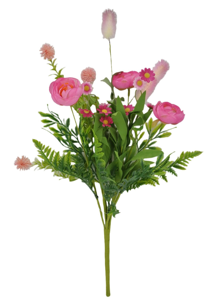 19" Ranunculus Bunny Tail Spray: Pink - 64846 - PK - White Bayou Wreaths & Supply