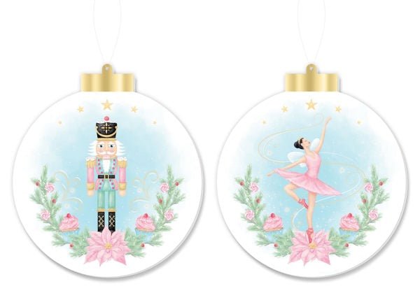 2 Assorted 5.5"H Double - Sided Nutcracker Ornaments - XJ0079 - White Bayou Wreaths & Supply