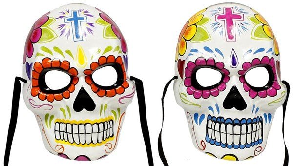 2 Assorted 9.5"H x 7"L Skull Masks (Set of 2) - MZ1914 - White Bayou Wreaths & Supply