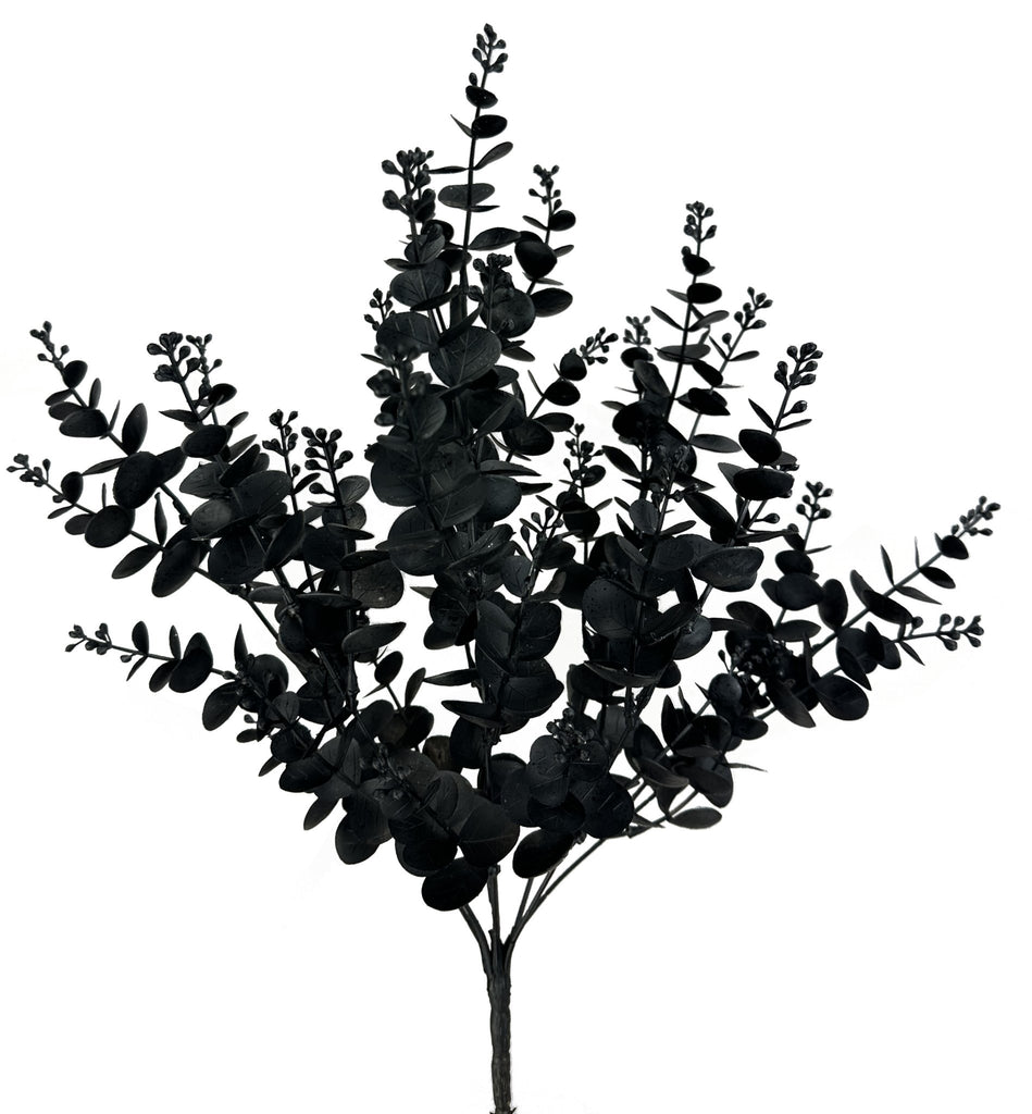 20" Eucalyptus Bush: Black - 57098BK - White Bayou Wreaths & Supply