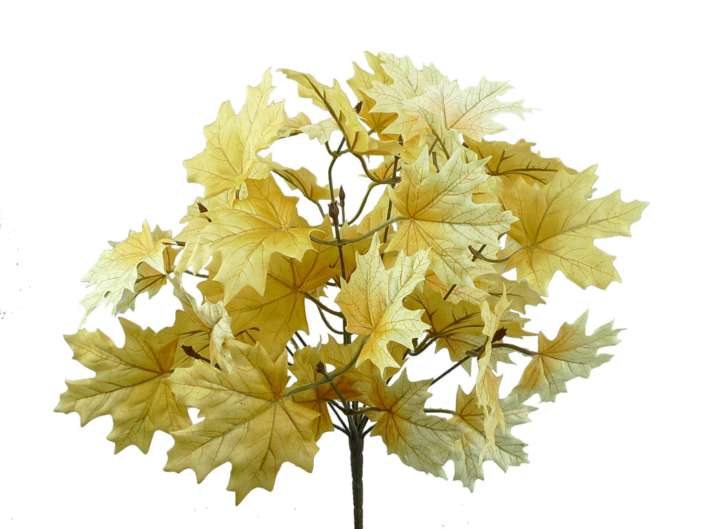 20" Maple Leaf Bush x 12: Beige, Tan - 56600BE - White Bayou Wreaths & Supply