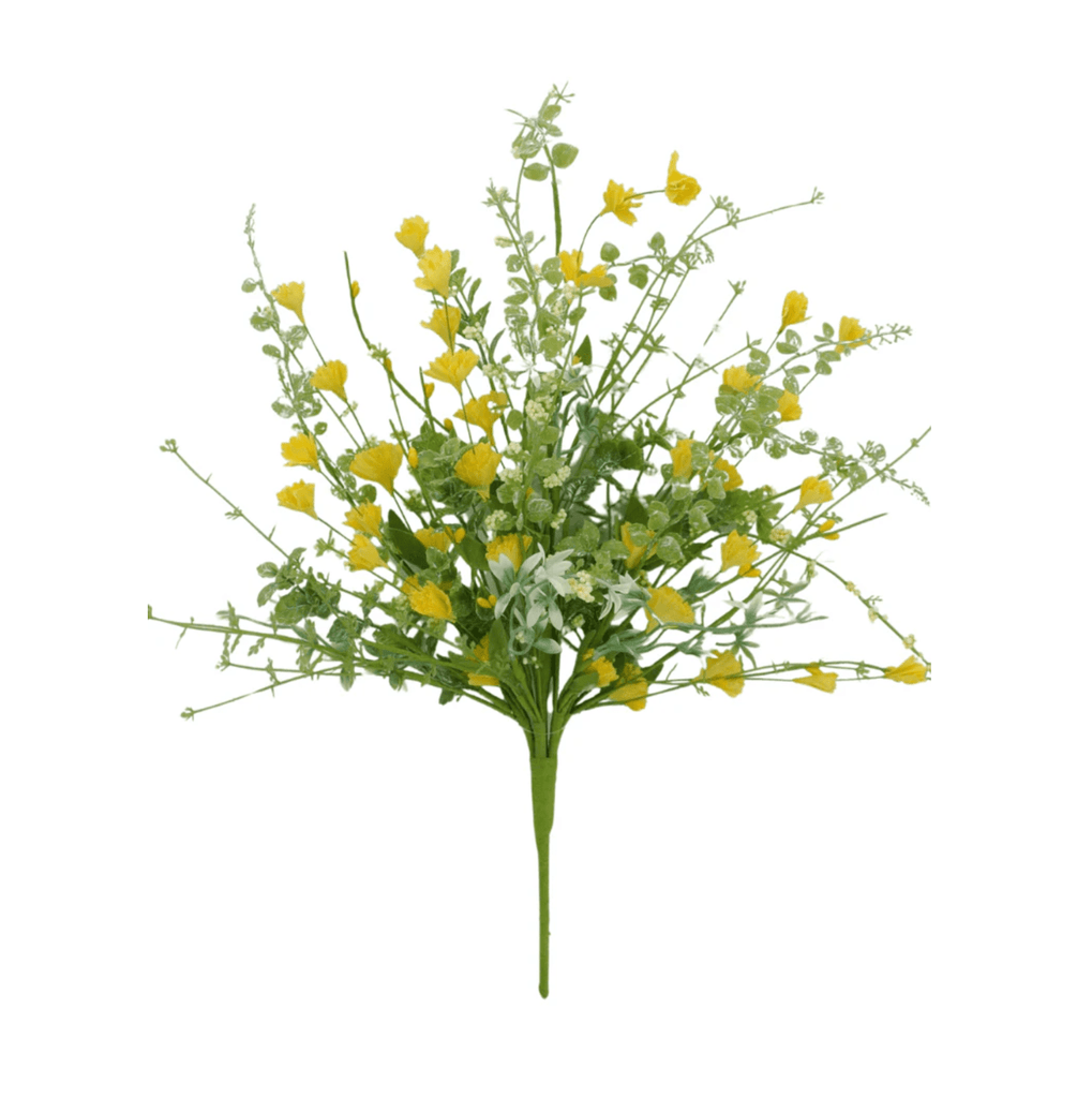 20.5" Linum Bush: Yellow - 40200 - Yel - White Bayou Wreaths & Supply