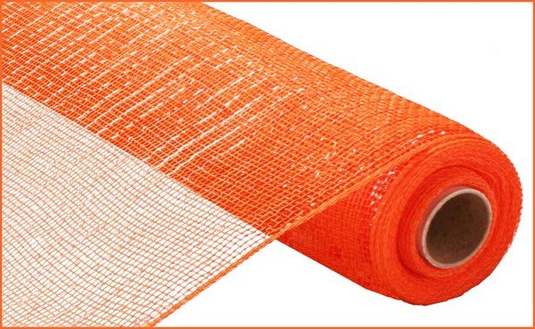 21" Metallic Mesh: Orange w/ Orange Foil (10 Yards) RE100120 - White Bayou Wreaths & Supply