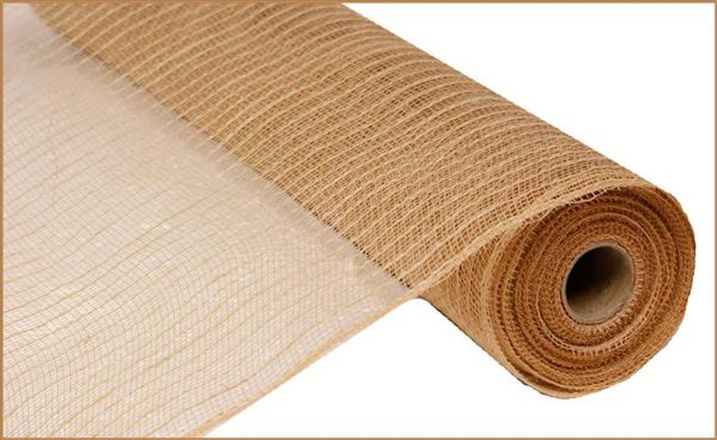 21" Poly Jute Mesh: Natural (10 Yards) RY900518 - White Bayou Wreaths & Supply