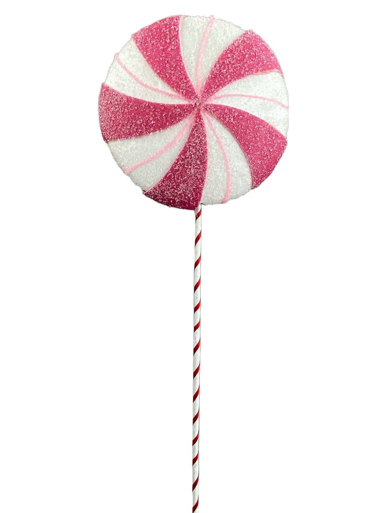 21"H x 6" Dia Peppermint Lollipop Spray: Red, Pink, White - 85774BT - White Bayou Wreaths & Supply