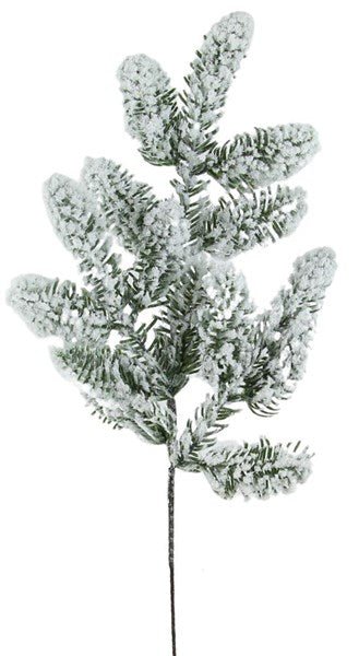 21"L Snow Noble Pine Spray (Set of 2 Sprays) - XV7606 - White Bayou Wreaths & Supply