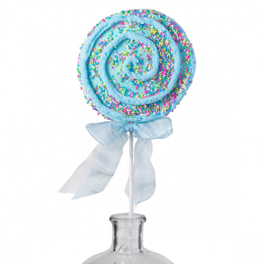 22" Chenille Sprinkle Lollipop Spray: Ice Blue - 84665BL - White Bayou Wreaths & Supply