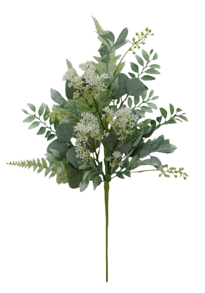 22" Mixed Eucalyptus, Berry Spray: Green, White - 83397 - White Bayou Wreaths & Supply