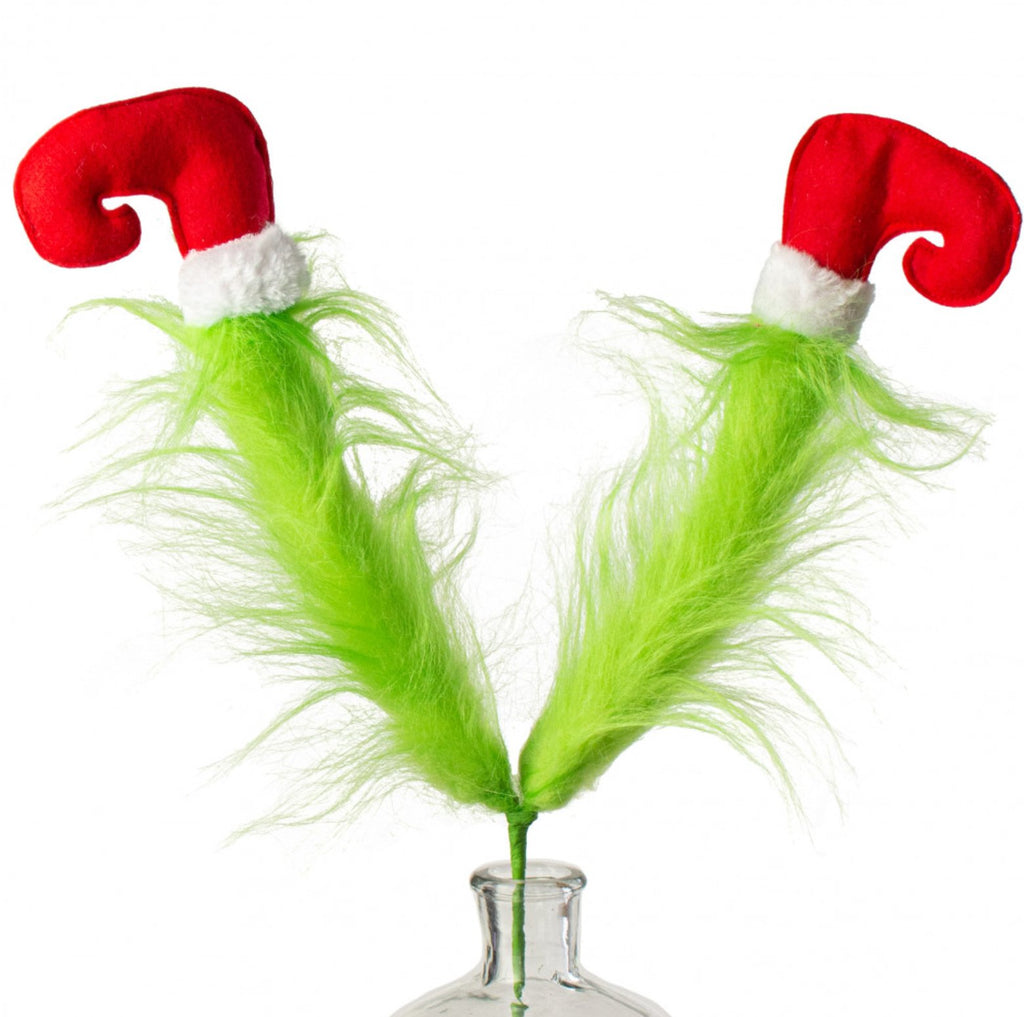 23" Christmas Green Monster Furry Leg Spray - 85180GN - White Bayou Wreaths & Supply