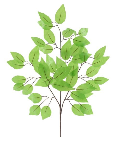 23" Silk Ficus Spray: Lime Green (Pack of 12) - FG633739 - White Bayou Wreaths & Supply