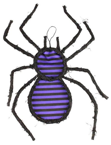 23"H X 18"L vine Stripe Spider: Purple, Black - KG303123 - White Bayou Wreaths & Supply