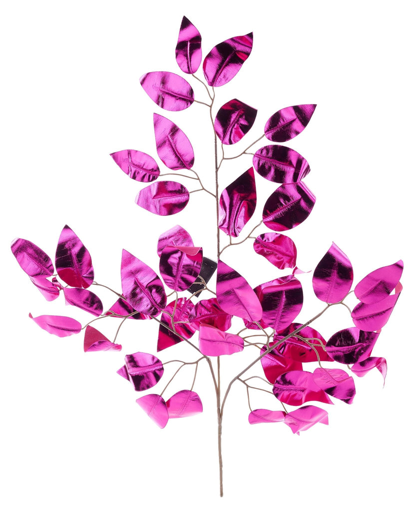 23"L Metallic Ficus Spray: Hot Pink (Pack of 12) - XS244411 - White Bayou Wreaths & Supply