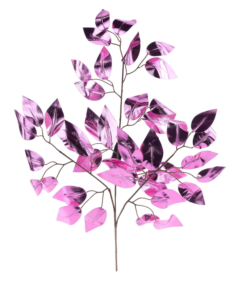 23"L Metallic Ficus Spray: Pink - XS244413 - White Bayou Wreaths & Supply