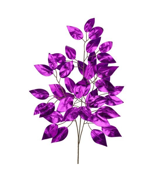 23"L Metallic Ficus Spray: Purple - XS244423 - White Bayou Wreaths & Supply