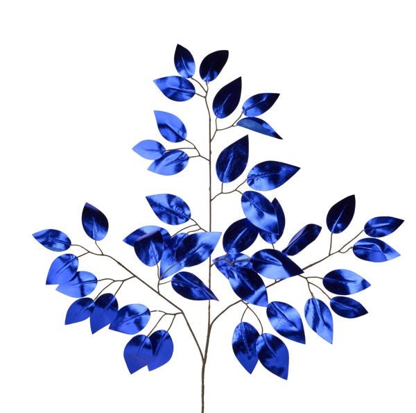 23"L Metallic Ficus Spray: Royal Blue (Sold in Pack of 12) XS244425 - White Bayou Wreaths & Supply