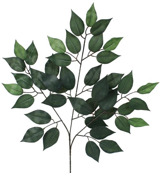 23"L Silk Ficus Spray: Green - FG505430 (Sold in Packs of 12) - White Bayou Wreaths & Supply