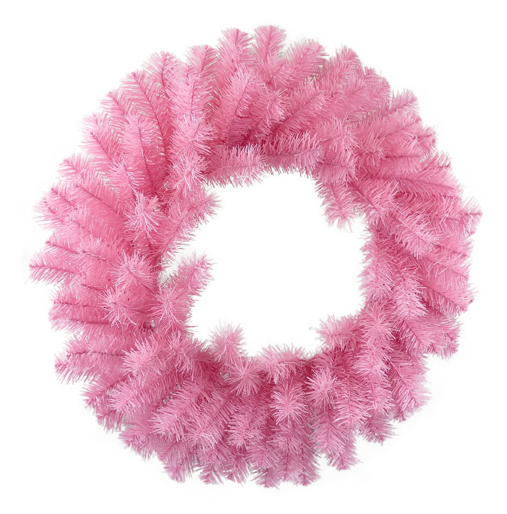 24" Diameter Kings Pine Pink Wreath - 84904WR24 - White Bayou Wreaths & Supply