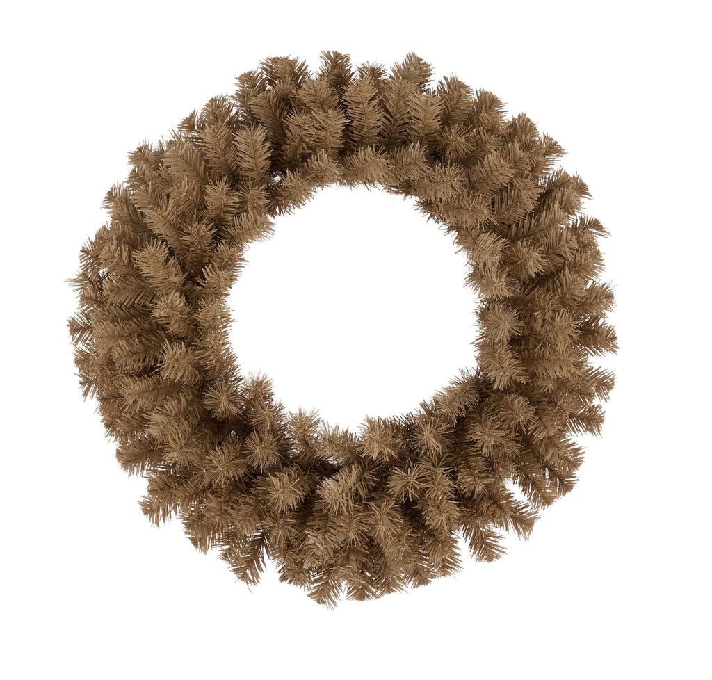 24" Diameter Pine Wreath: Burlap - XX9623W4 - White Bayou Wreaths & Supply