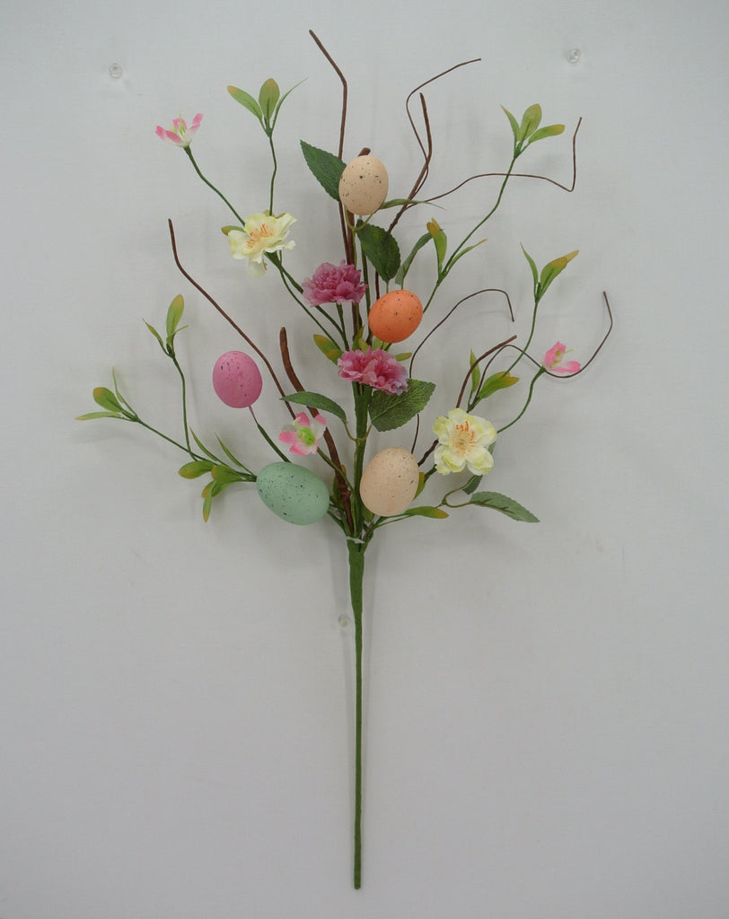 24" Easter Egg, Floral Spray - 63773 - White Bayou Wreaths & Supply