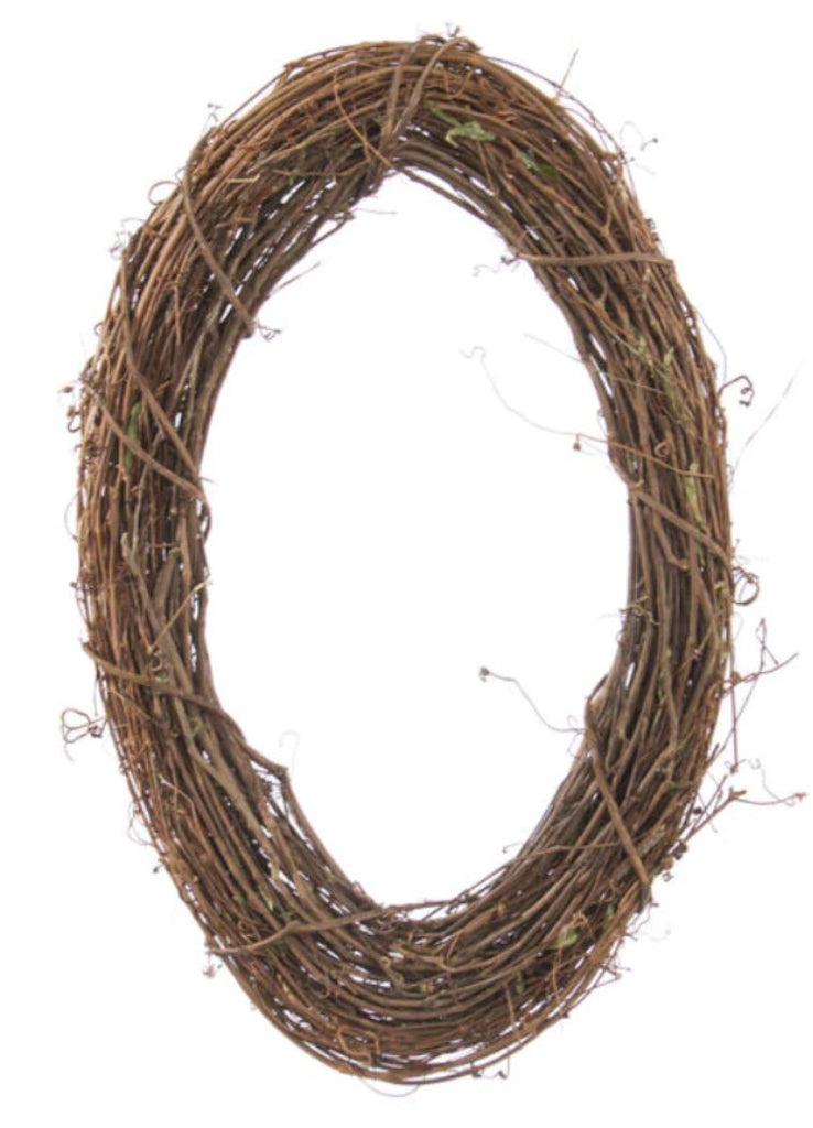 24" Oval Grapevine - White Bayou Wreaths & Supply