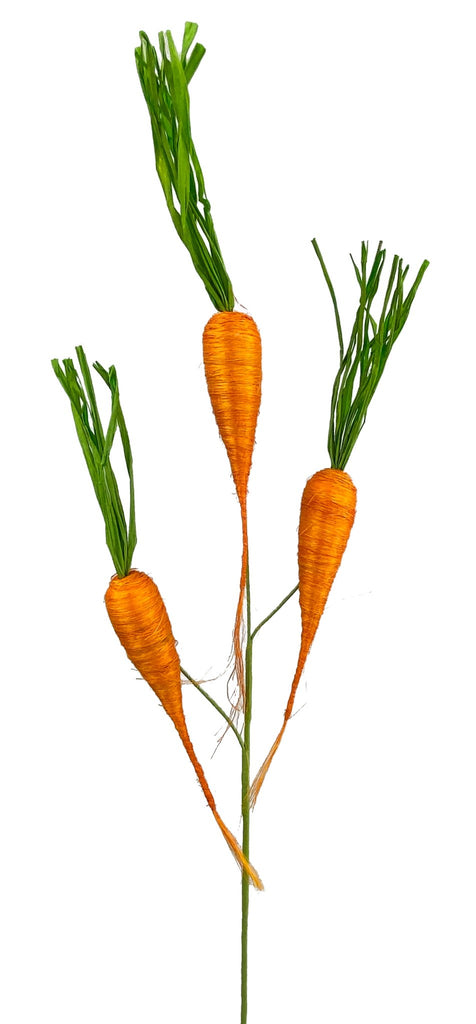 24" Sisal Carrot Pick: Orange - 63030OR - White Bayou Wreaths & Supply