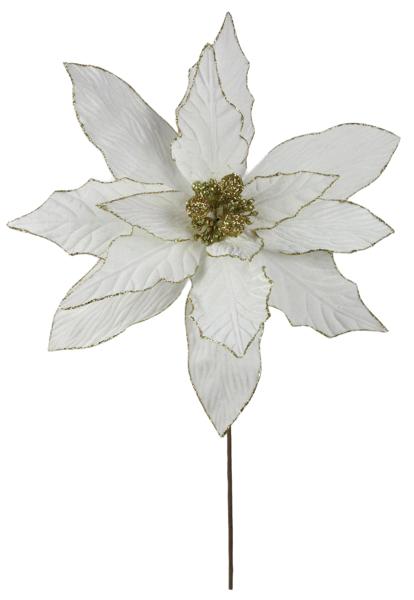 24"L x 17.5" Dia Poinsettia Stem: Cream - XS382478 - White Bayou Wreaths & Supply