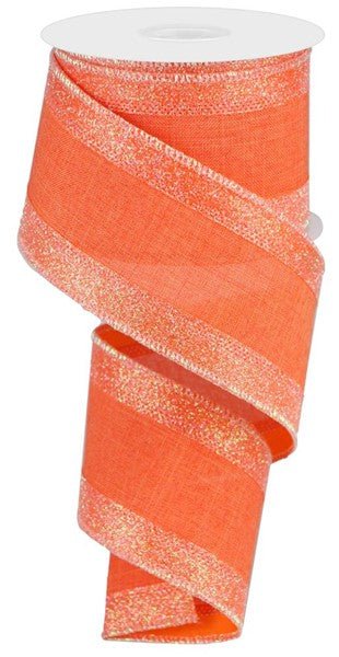2.5" 3 - In - 1 Royal Burlap/Glitter: Dark Coral (10 Yards) RG08232NE - White Bayou Wreaths & Supply
