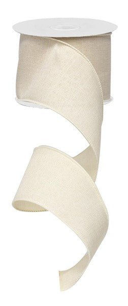 2.5" Royal Canvas Ribbon: Cream (10 Yards) RG1279C2 - White Bayou Wreaths & Supply