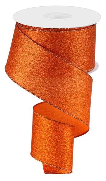 2.5" Shimmer Glitter: Orange (10 Yards) RGC159720 - White Bayou Wreaths & Supply