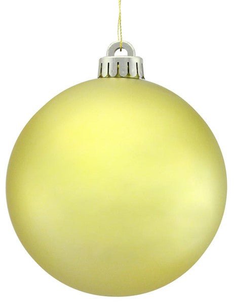 250mm Vacuum Plated Smooth Ball Ornament: Matte Gold - XH101008 - White Bayou Wreaths & Supply