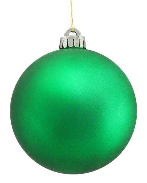 250mm Vacuum Plated Smooth Ball Ornament: Matte Green - XH101009 - White Bayou Wreaths & Supply