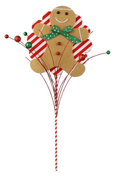25"H Gingerbread Man w/Scalloped Back Piece Spray - XP3827 - White Bayou Wreaths & Supply