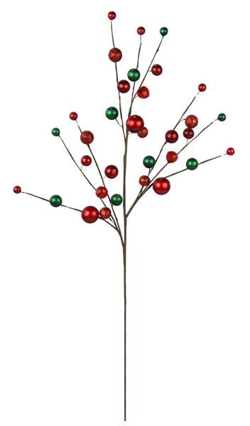 25"L Glittered Ball / Diamond Spray: Red, Green, Emerald - XS973645 - White Bayou Wreaths & Supply