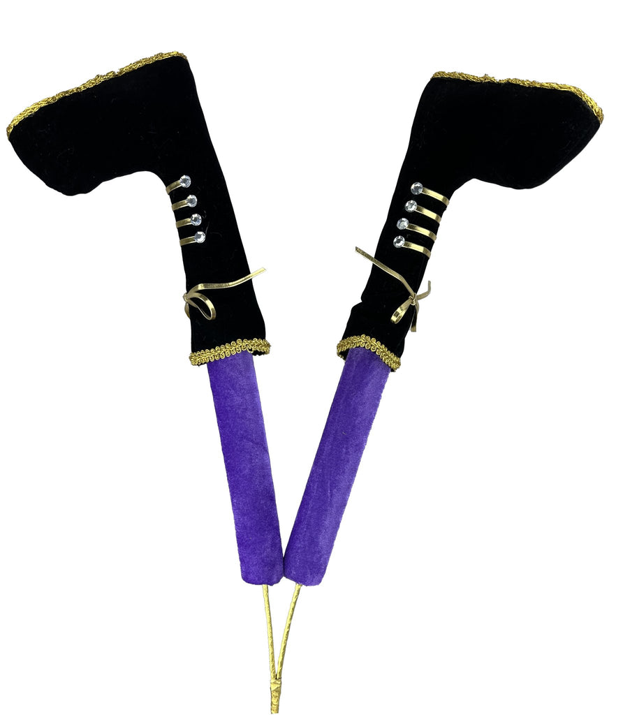 26"H x 7" W Nutcracker Legs: Purple, Black - 85989PUBK - White Bayou Wreaths & Supply