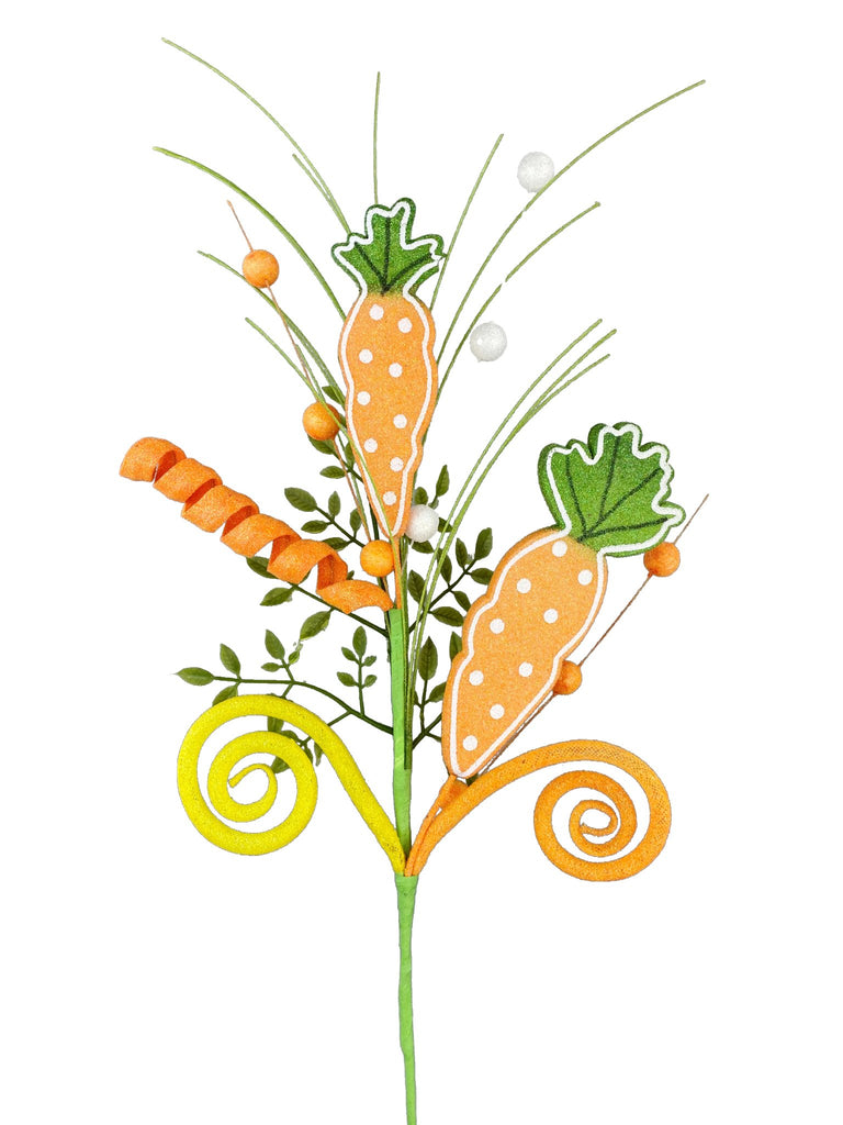27" Polka Dot Carrot Spray: Orange - 62373OR - White Bayou Wreaths & Supply