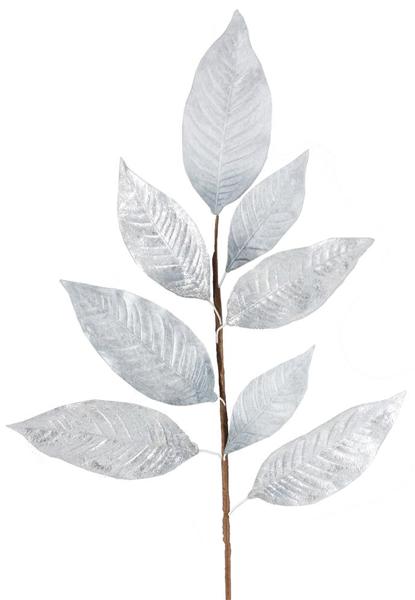 27"L Magnolia Leaf Spray: Silver, Grey - XS759526 - White Bayou Wreaths & Supply