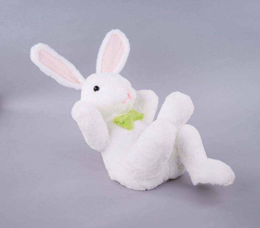 27"L x 13"H Faux Fur Lounging Rabbit - HE7349 - White Bayou Wreaths & Supply