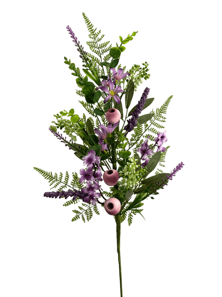 28" Berry Fern Spray: Lavender, Pink - 63542SP28 - White Bayou Wreaths & Supply